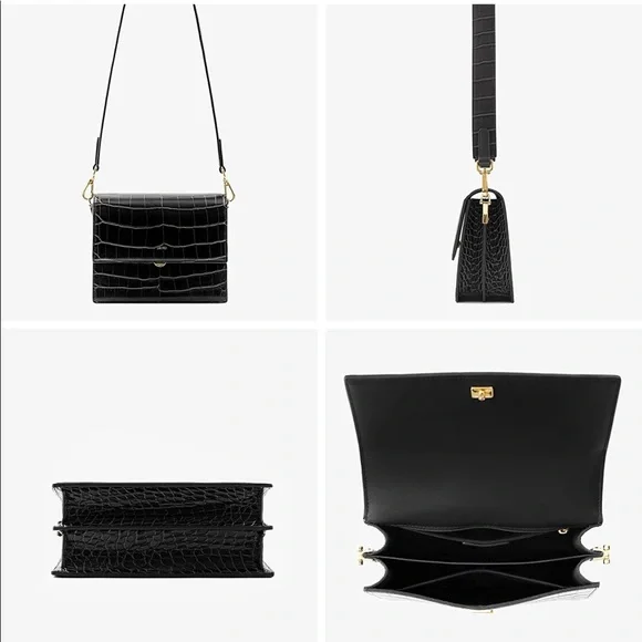 JW PEI Croc Black Crossbody Purse - Picture 5 of 5